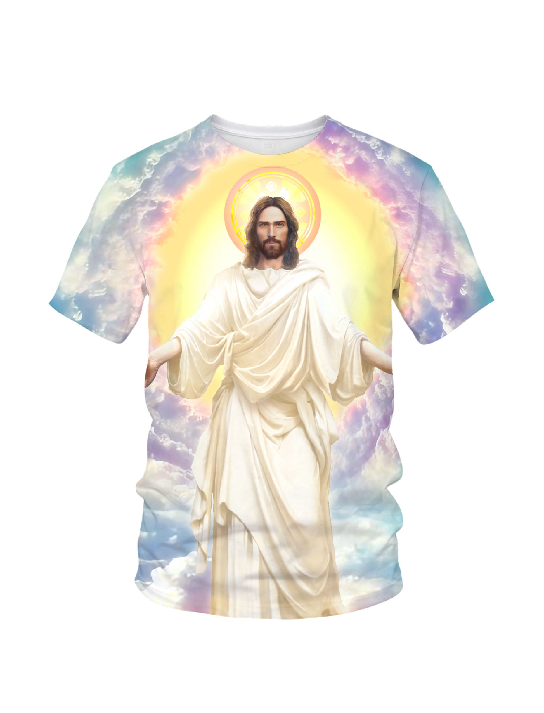 Jesus Christ 3D All Over Print T-Shirt for Men Women Divine Sky Halo Religious Graphic Sweatshirt