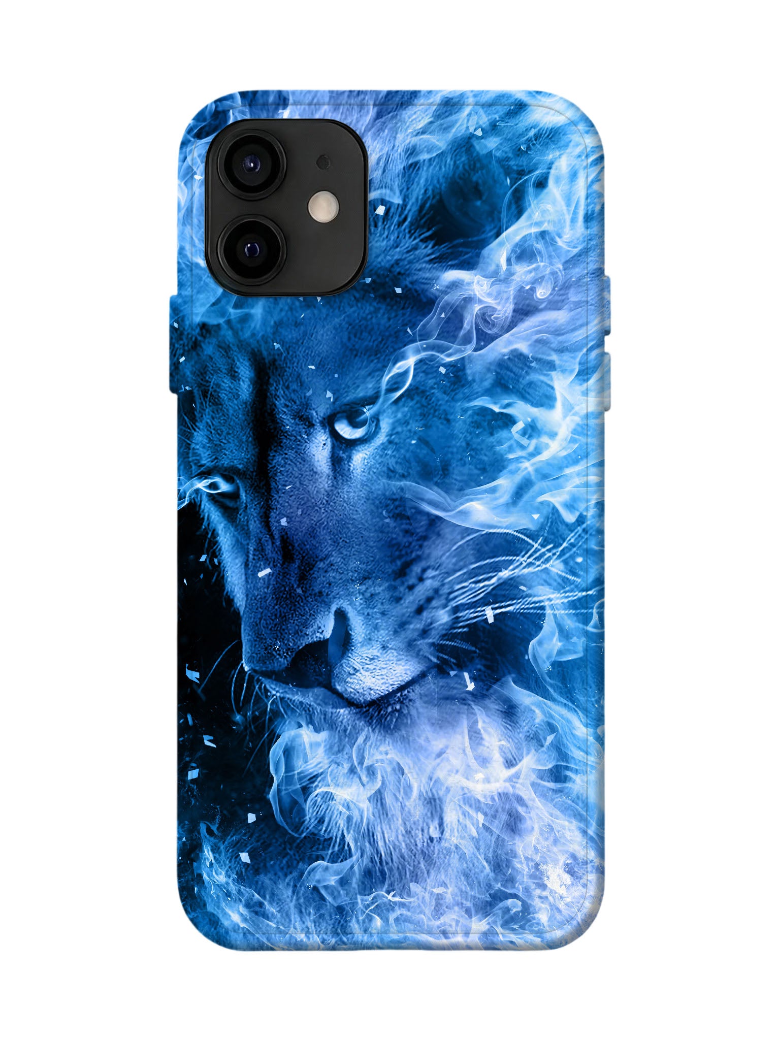 Blue Flame Lion Edgy Cyberpunk Tough Phone Case