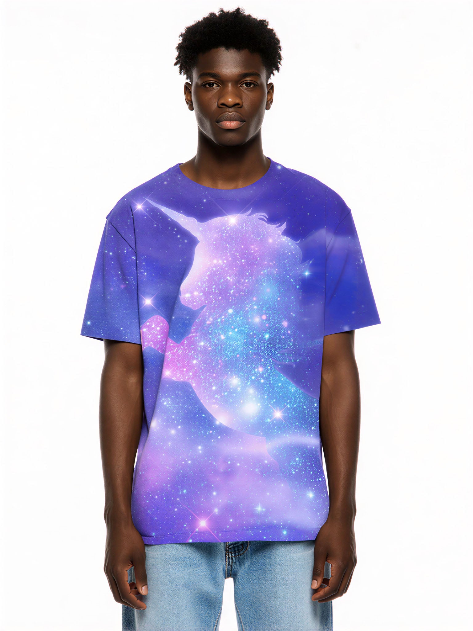 Unicorn Galaxy 3D All Over Print T-Shirt for Men Women Space Sparkle Cosmic Style
