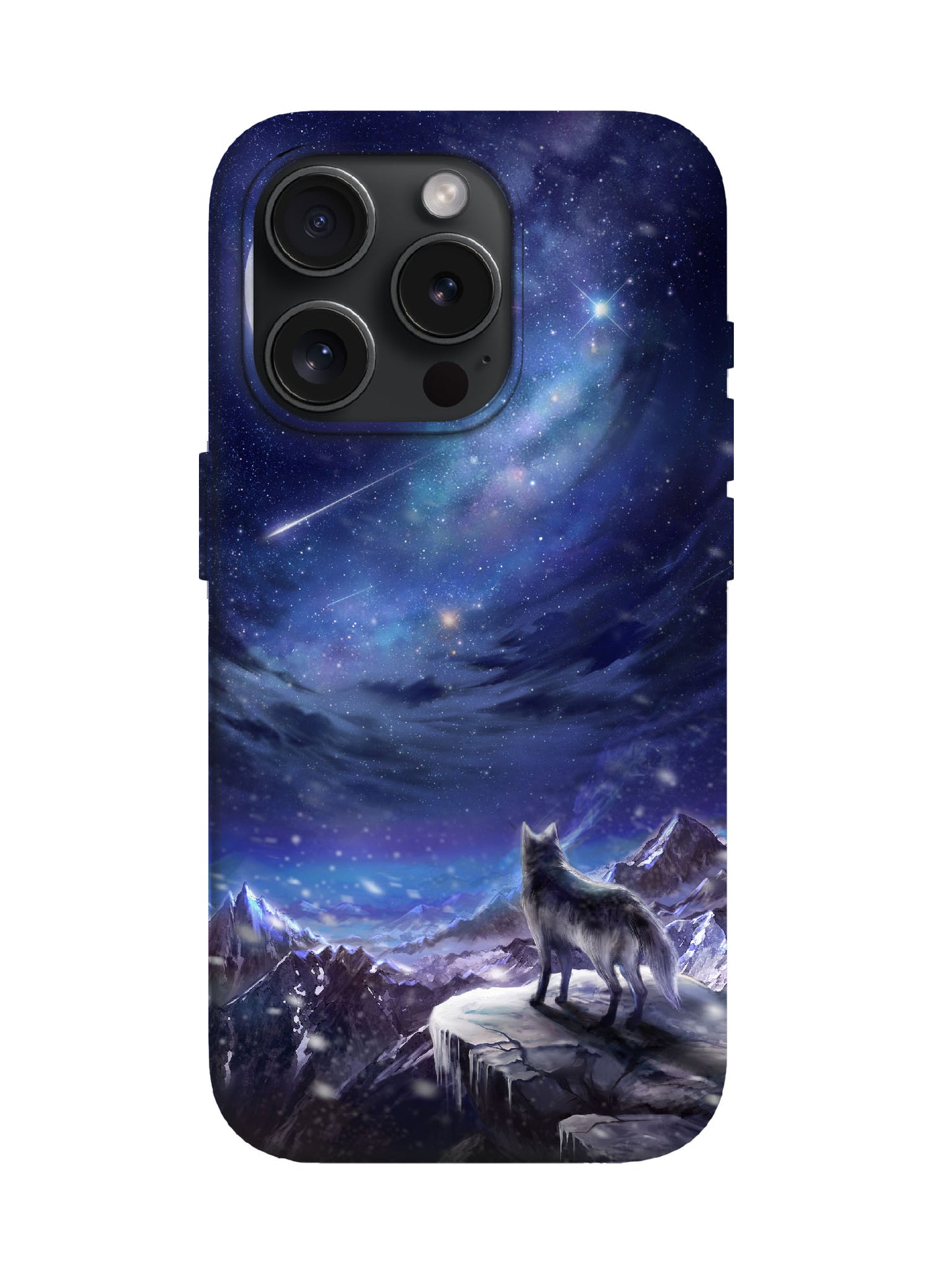 Cosmic Wolf Night Sky Edgy Protective Phone Case