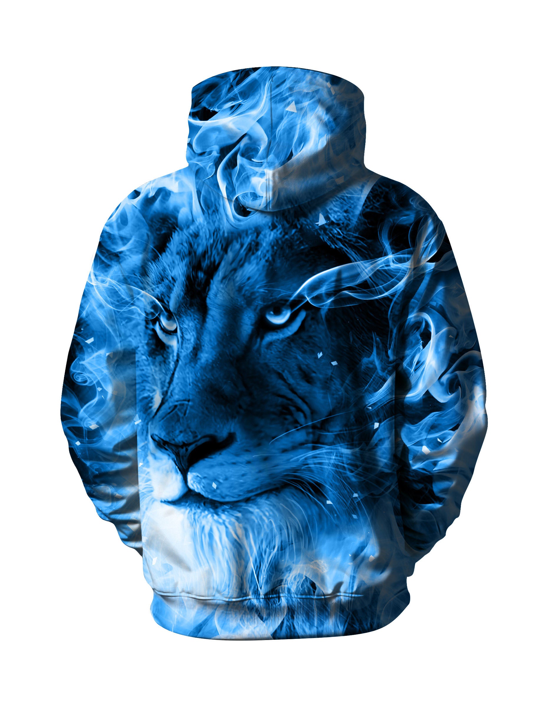 3D All Over Print Smoky Blue Lion Graphic Pullover