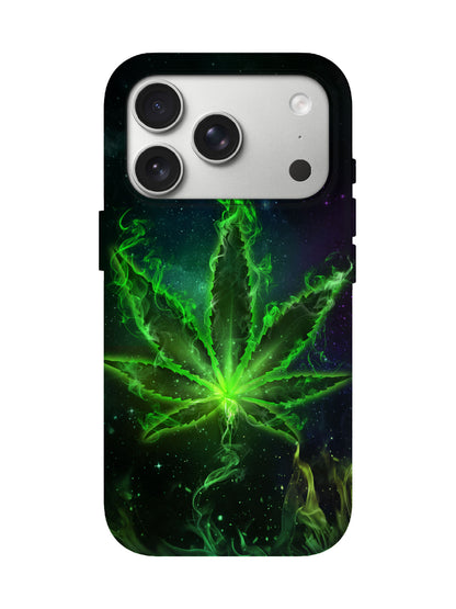 Spectral Galaxy Cannabis Leaf Cyberpunk Tough Case