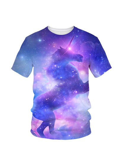Unicorn Galaxy 3D All Over Print T-Shirt for Men Women Space Fantasy Style