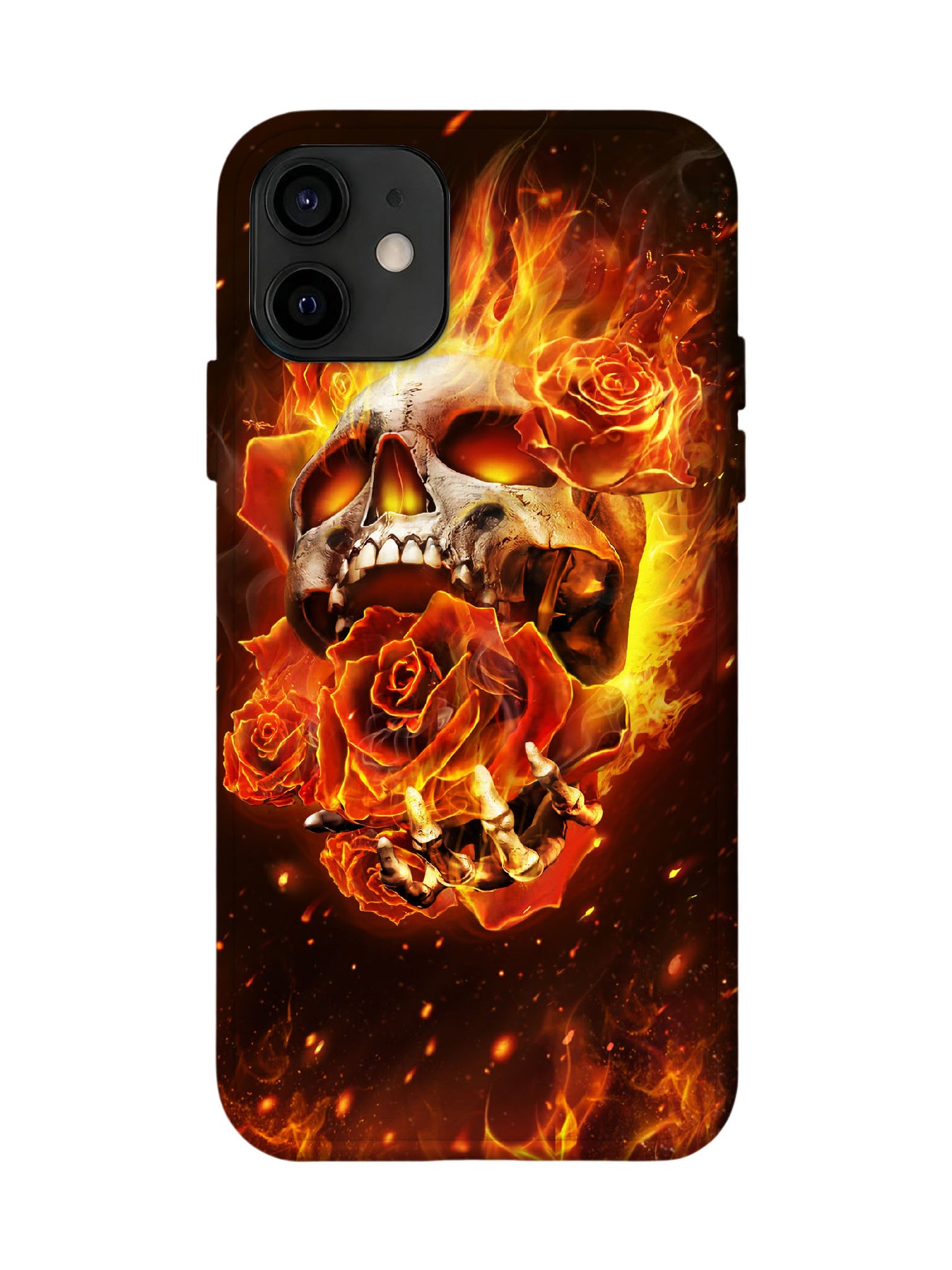 Skull and Roses Flame Edgy Tough Phone Case
