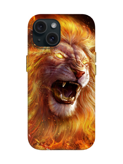 Flame Lion Edgy Tough Phone Case