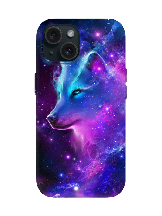 Cosmic Wolf Neon Cyberpunk Protective Phone Case