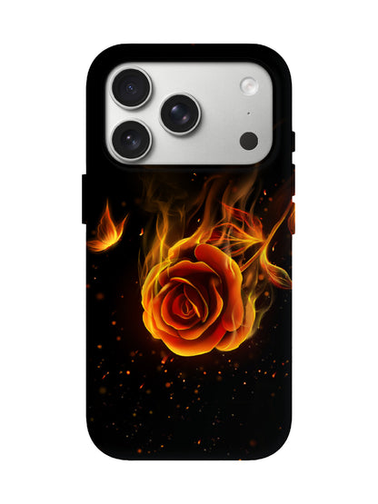 Flame Rose Edgy Cyberpunk Tough Phone Case