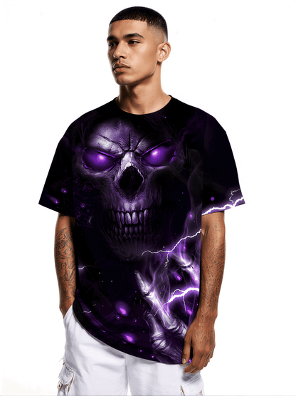 Men Women 3D All Over Print Skull Lightning T-Shirt Gothic Streetwear Graphic Sweatshirt