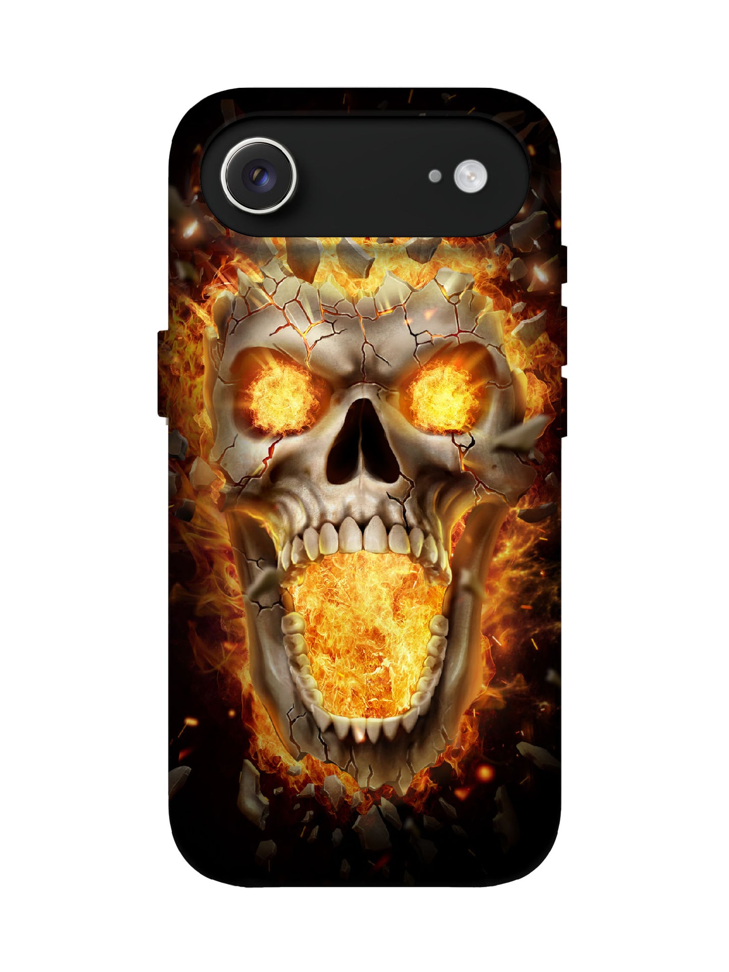 Flaming Skull Edgy Hardcore Tough Phone Case