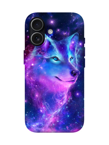 Cosmic Wolf Neon Cyberpunk Protective Phone Case