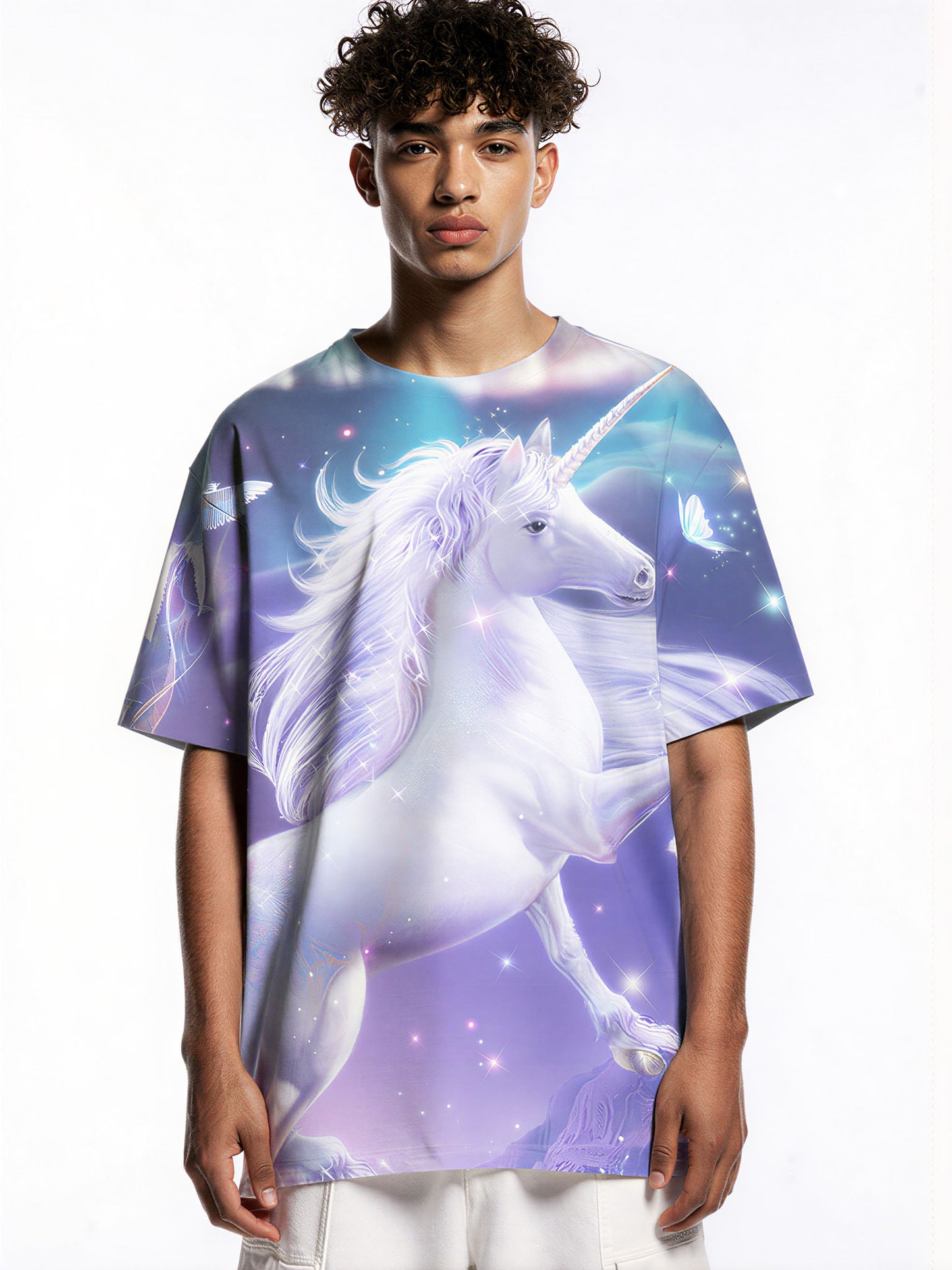 Unicorn 3D All Over Print T-Shirt for Men Women, Magical Fantasy Galaxy Design