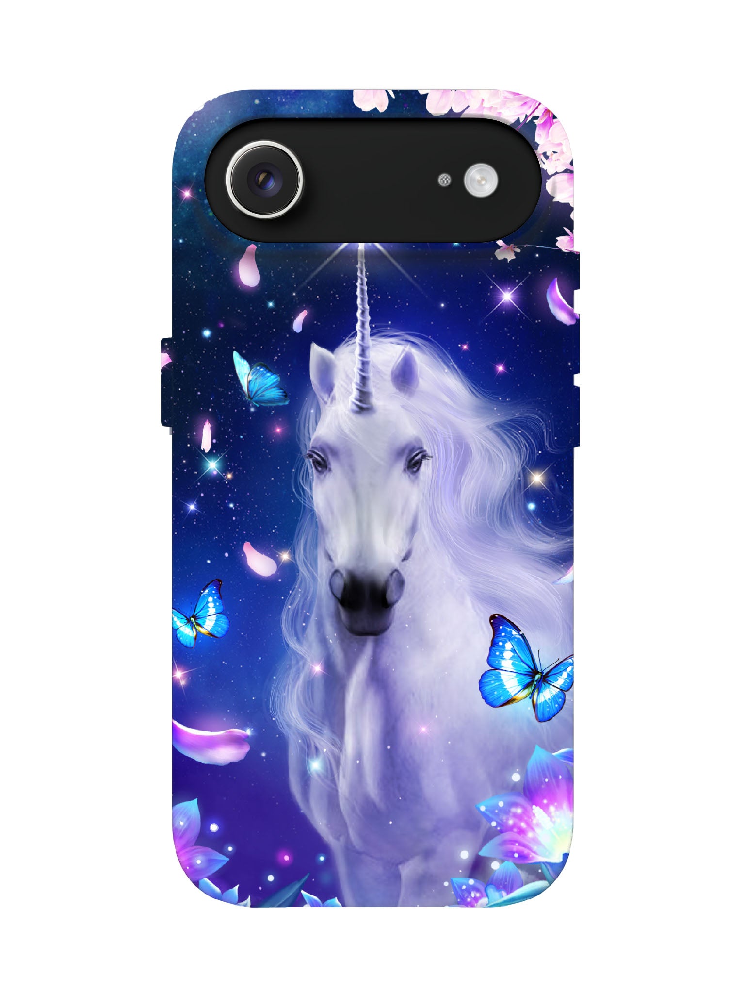 Unicorn with Butterflies Cosmic Edgy Slim Phone Case