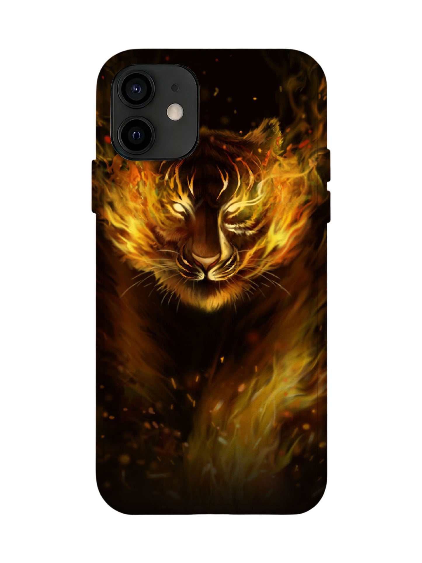 Flame Tiger Edgy Cyberpunk Tough Phone Case
