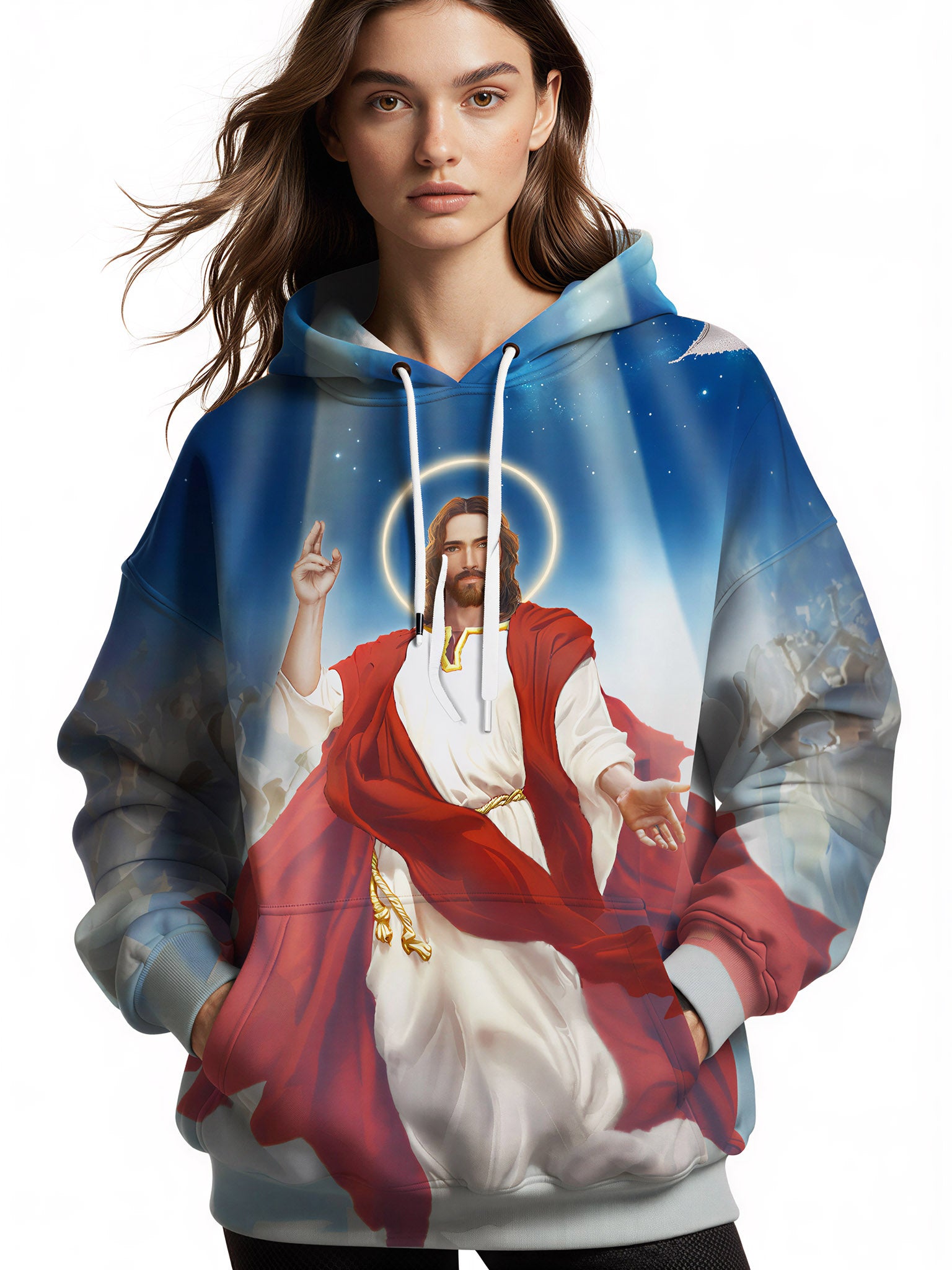 Jesus Christ 3D All Over Print Hoodie for Men Women Religious Faith Apparel