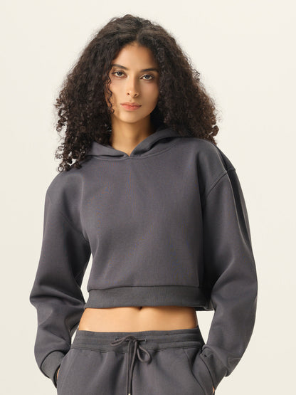 350g Soft French Terry Cropped Hoodie