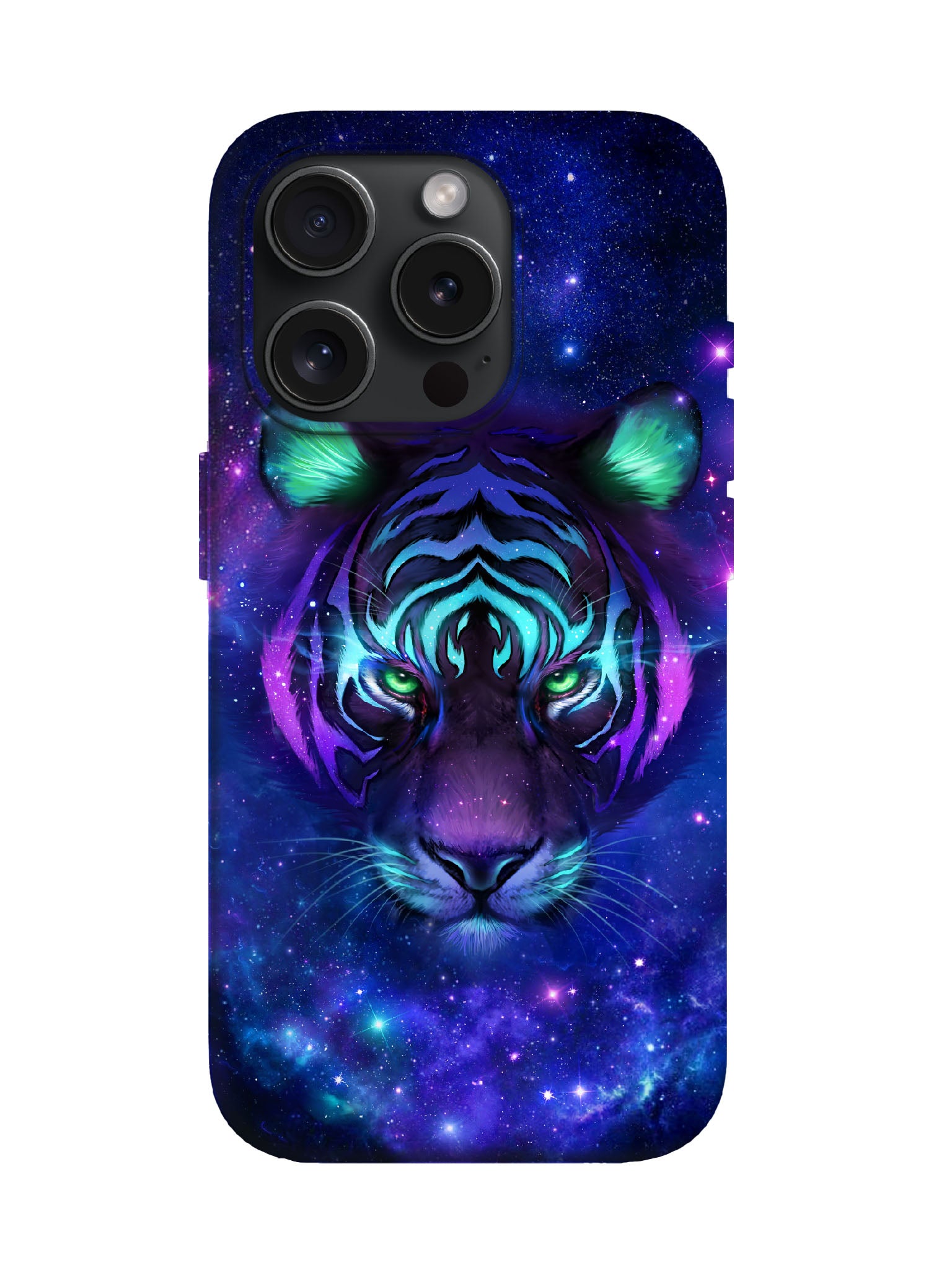 Neon Tiger Cosmic Cyberpunk Protective Phone Case
