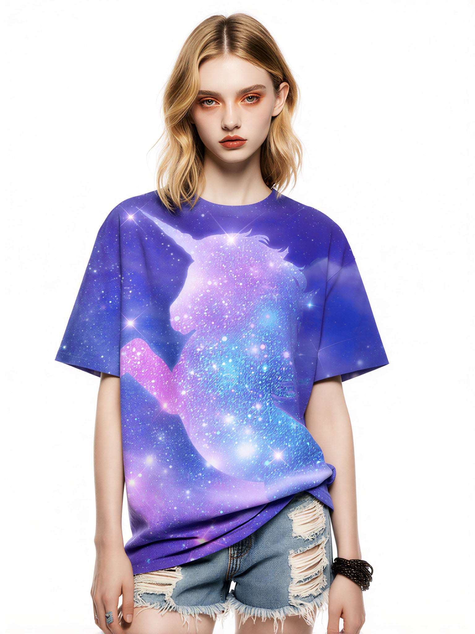 Unicorn Galaxy 3D All Over Print T-Shirt for Men Women Space Sparkle Cosmic Style