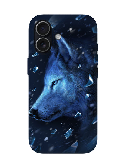 Ice Wolf Portrait Edgy Tough Phone Case