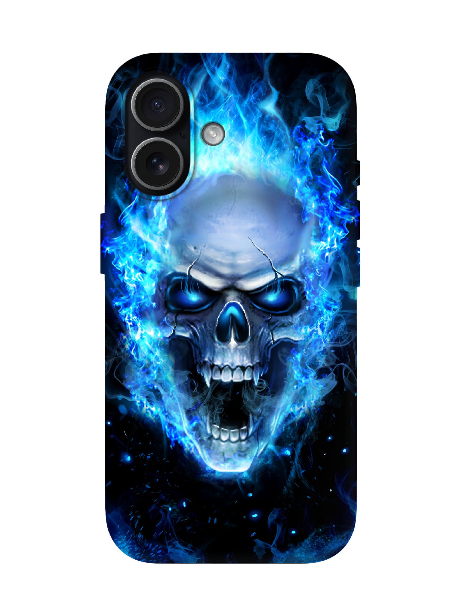 Skull Flame Cyberpunk Edgy Tough Phone Case