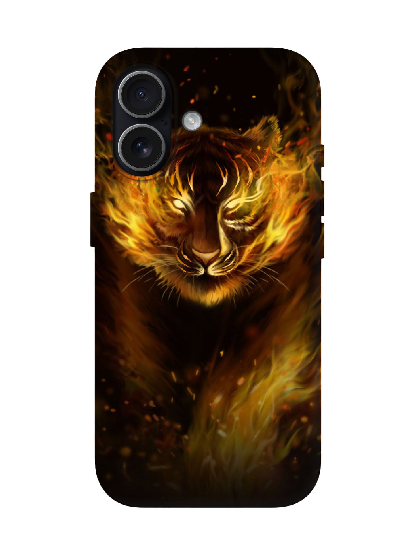 Flame Tiger Edgy Cyberpunk Tough Phone Case