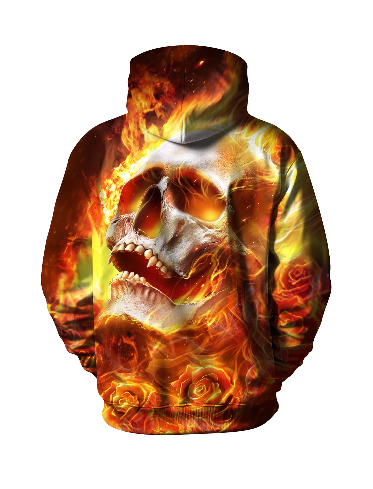 Flaming Skull Rose 3D All Over Print Hoodie for Men Women edgy streetwear style