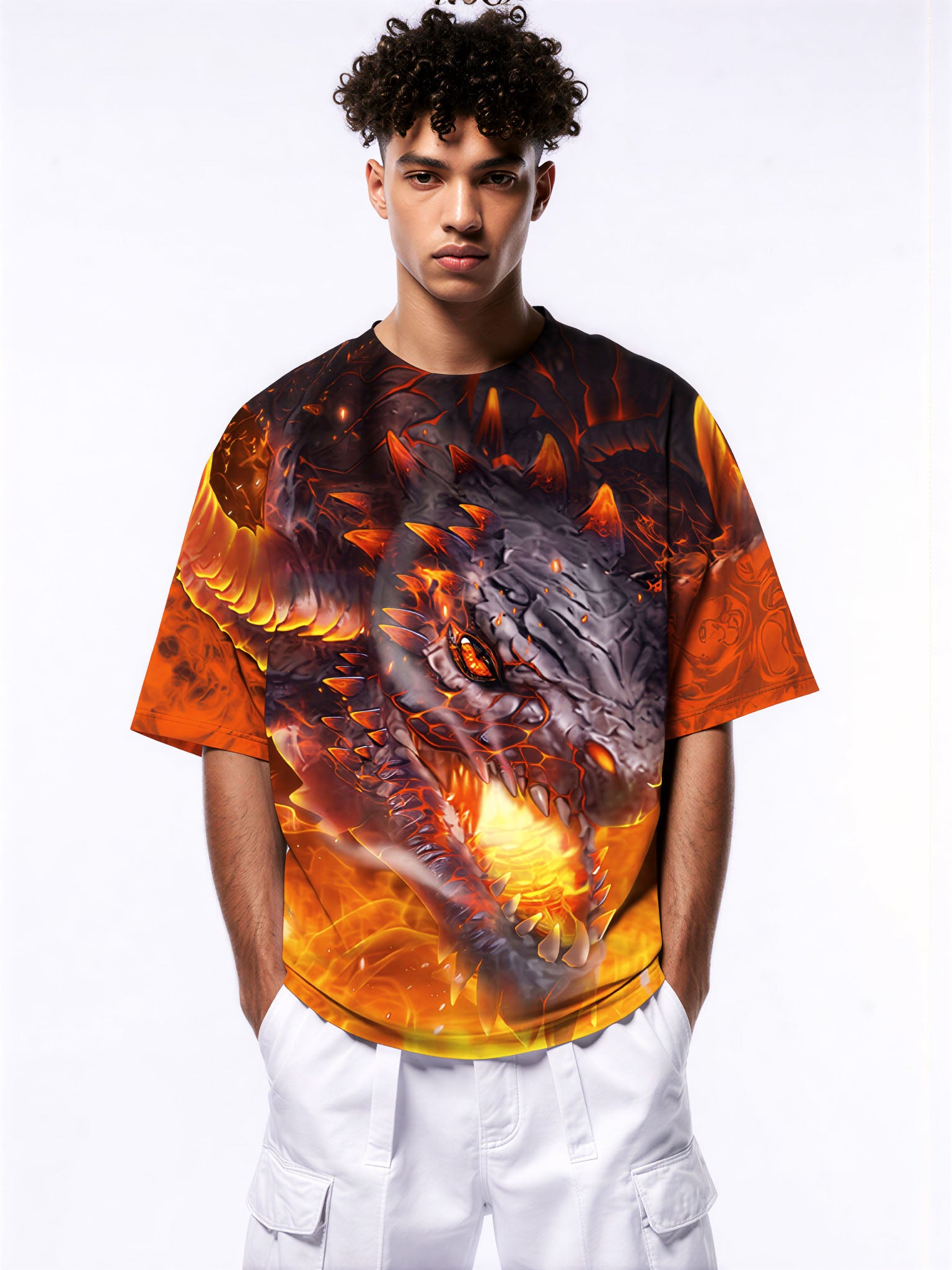 Men Women 3D All Over Print Dragon Fire T-Shirt Sweatshirt Apparel