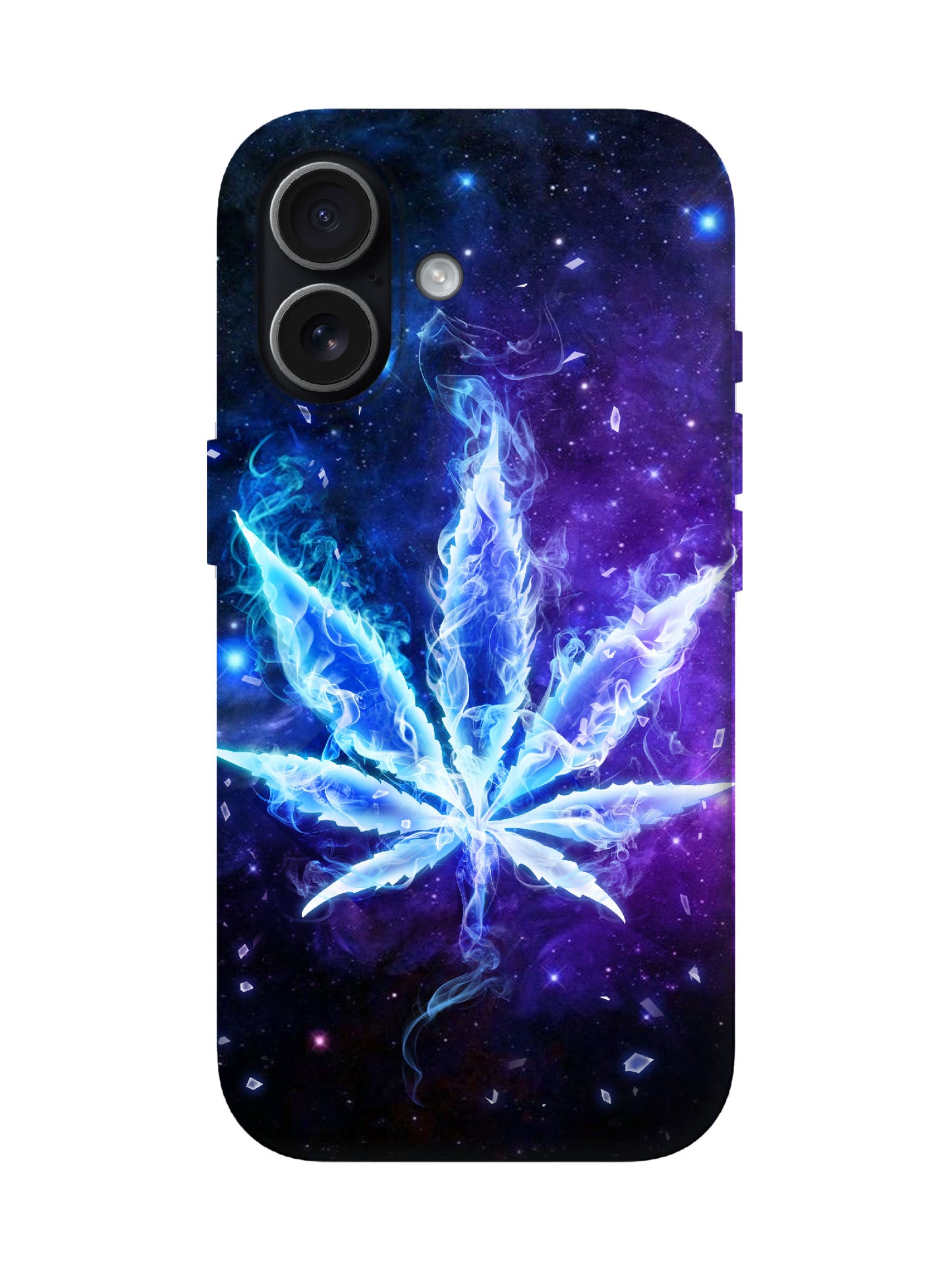Neon Flame Leaf Cyberpunk Tough Phone Case