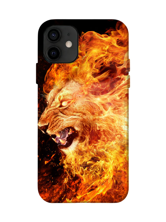 Flame Lion Head Edgy Tough Phone Case