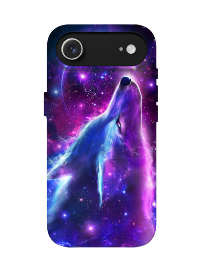 Cosmic Wolf Neon Edgy Tough Phone Case