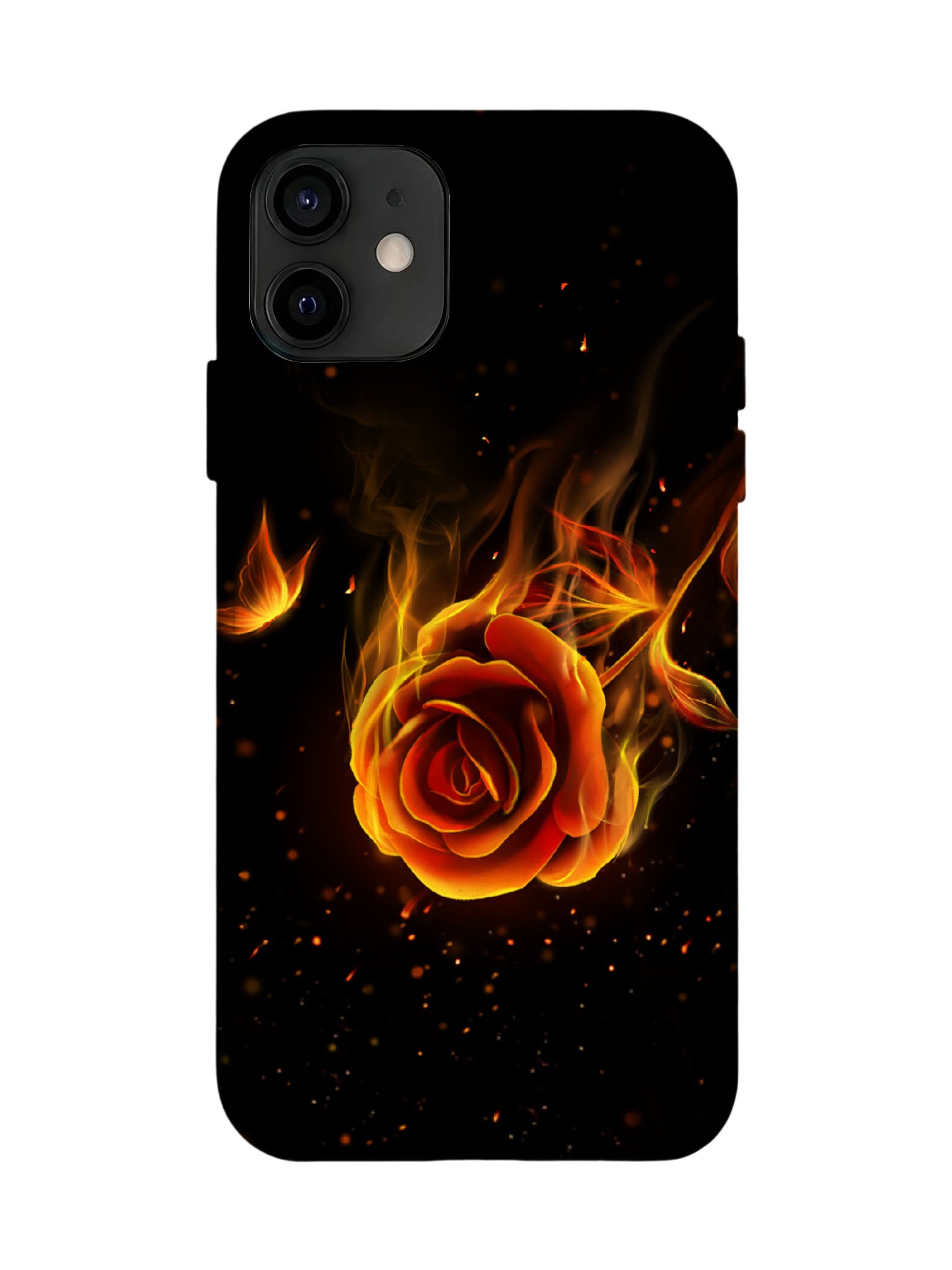 Flame Rose Edgy Cyberpunk Tough Phone Case