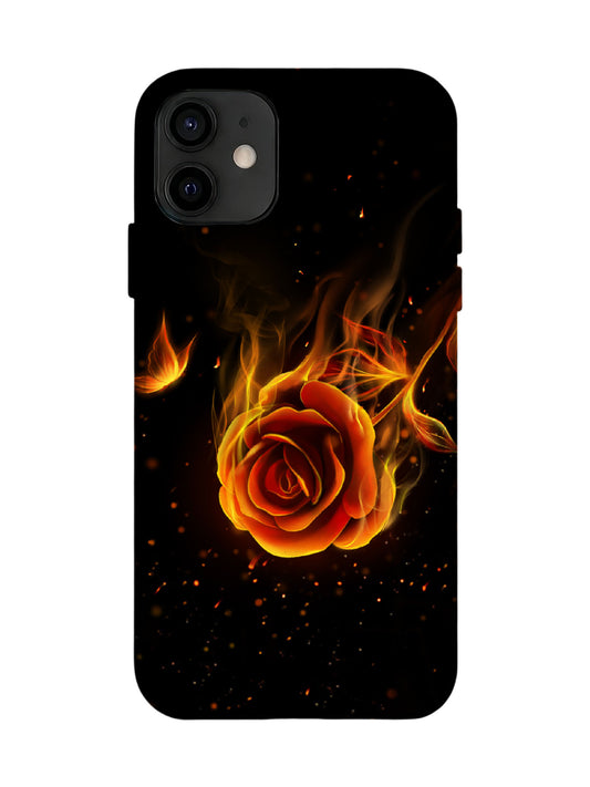 Flame Rose Edgy Cyberpunk Tough Phone Case