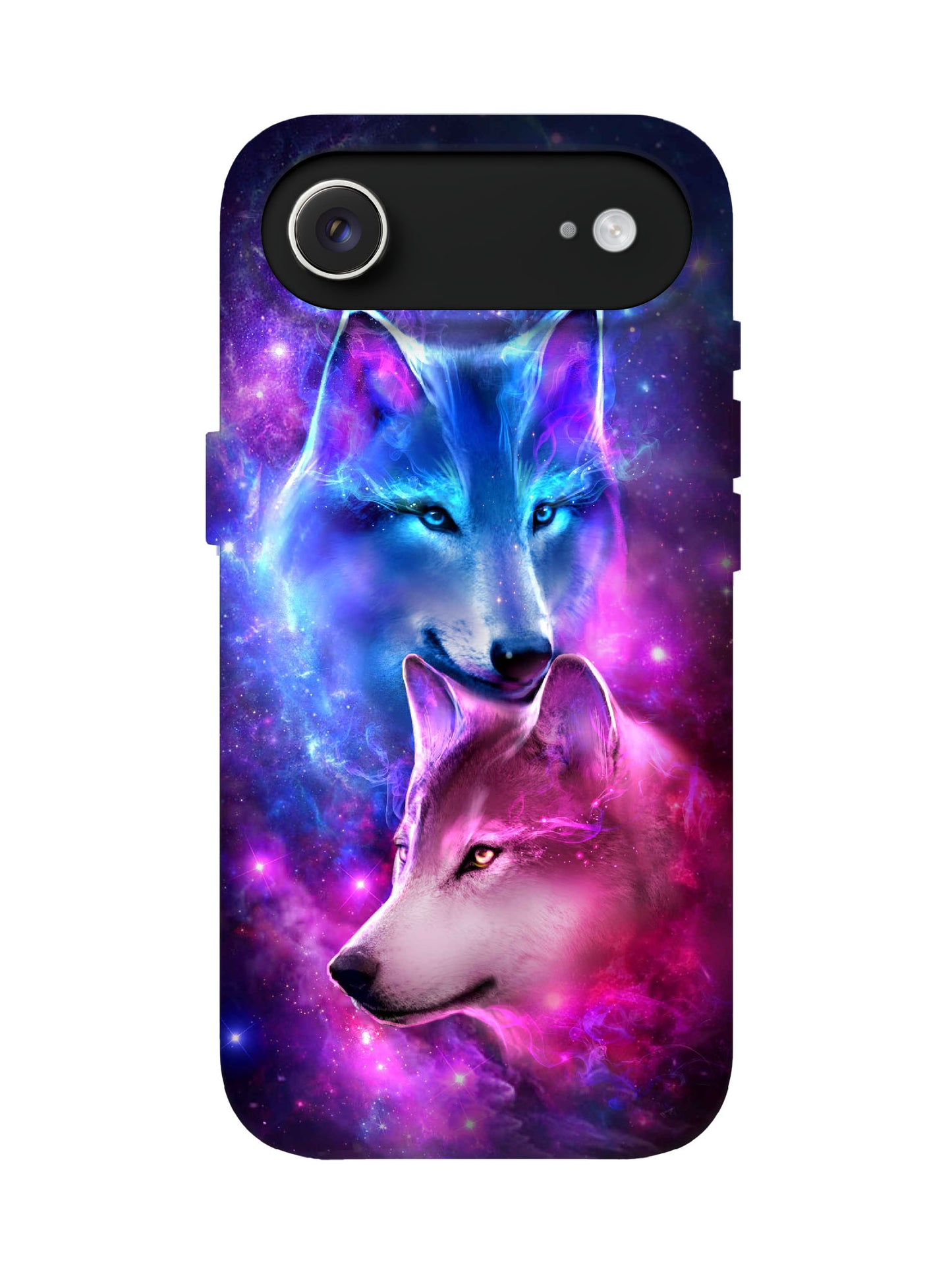 Cosmic Wolf Duo Edgy Cyberpunk Protective Phone Case