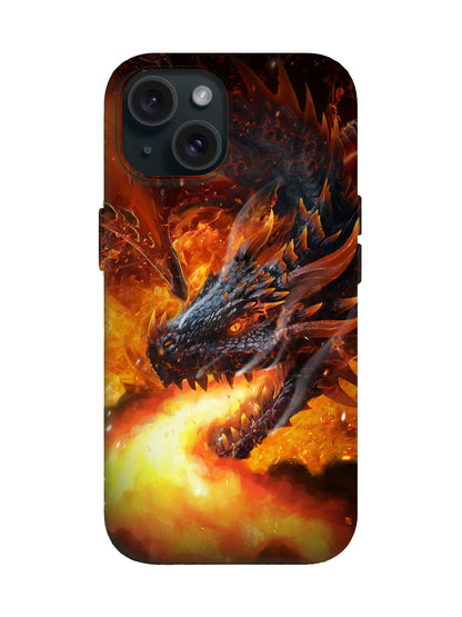 Flame Dragon Edgy Cyberpunk Tough Phone Case