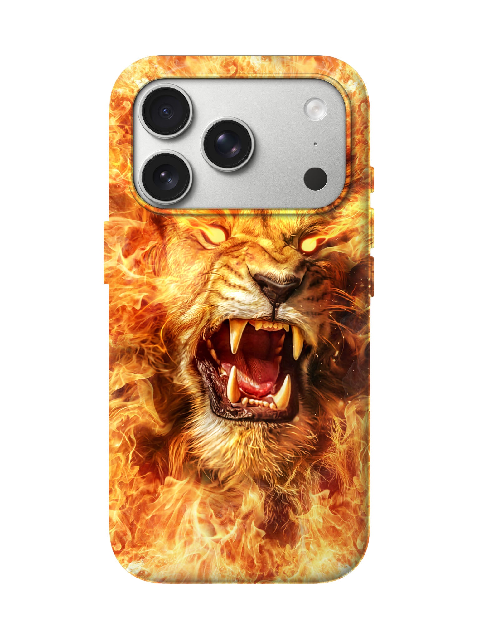 Flame Lion Head Edgy Tough Phone Case