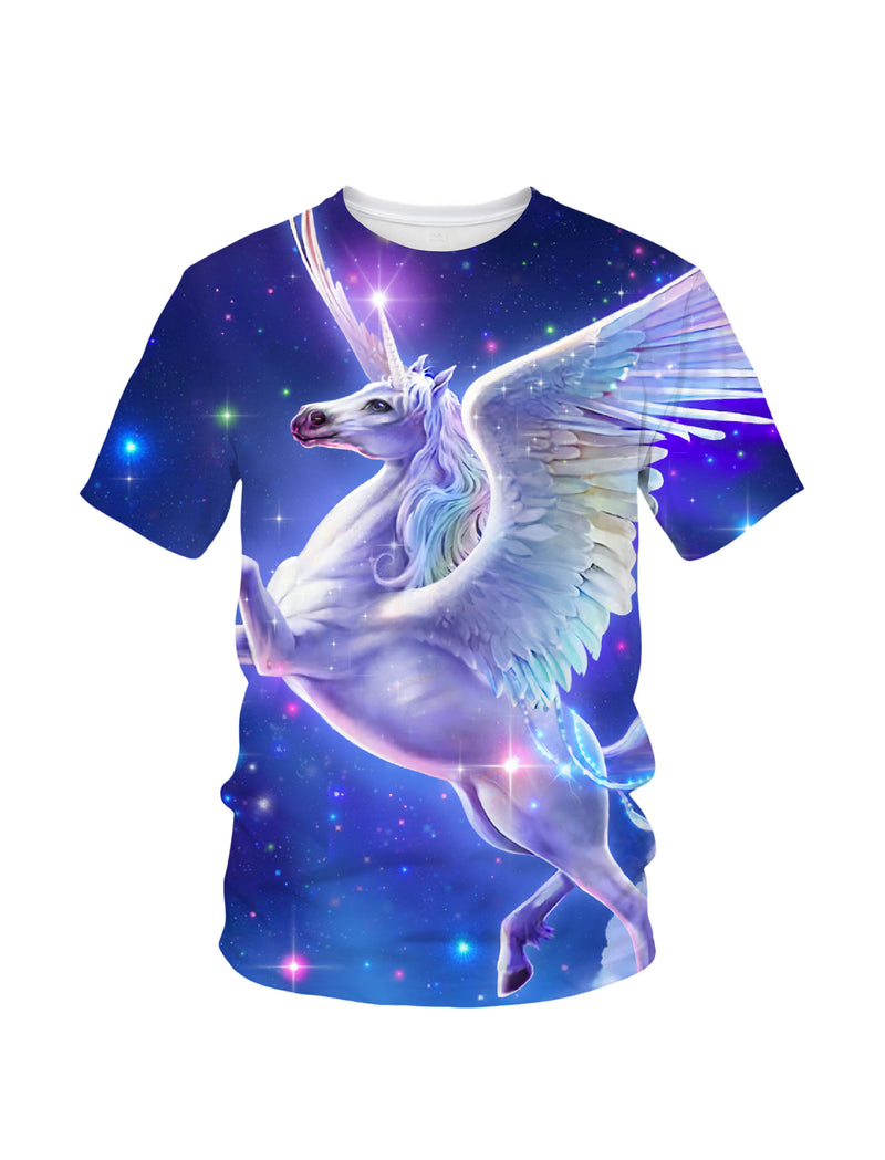 3D All Over Print Unicorn T-Shirt for Men Women Galaxy Space Fantasy Style