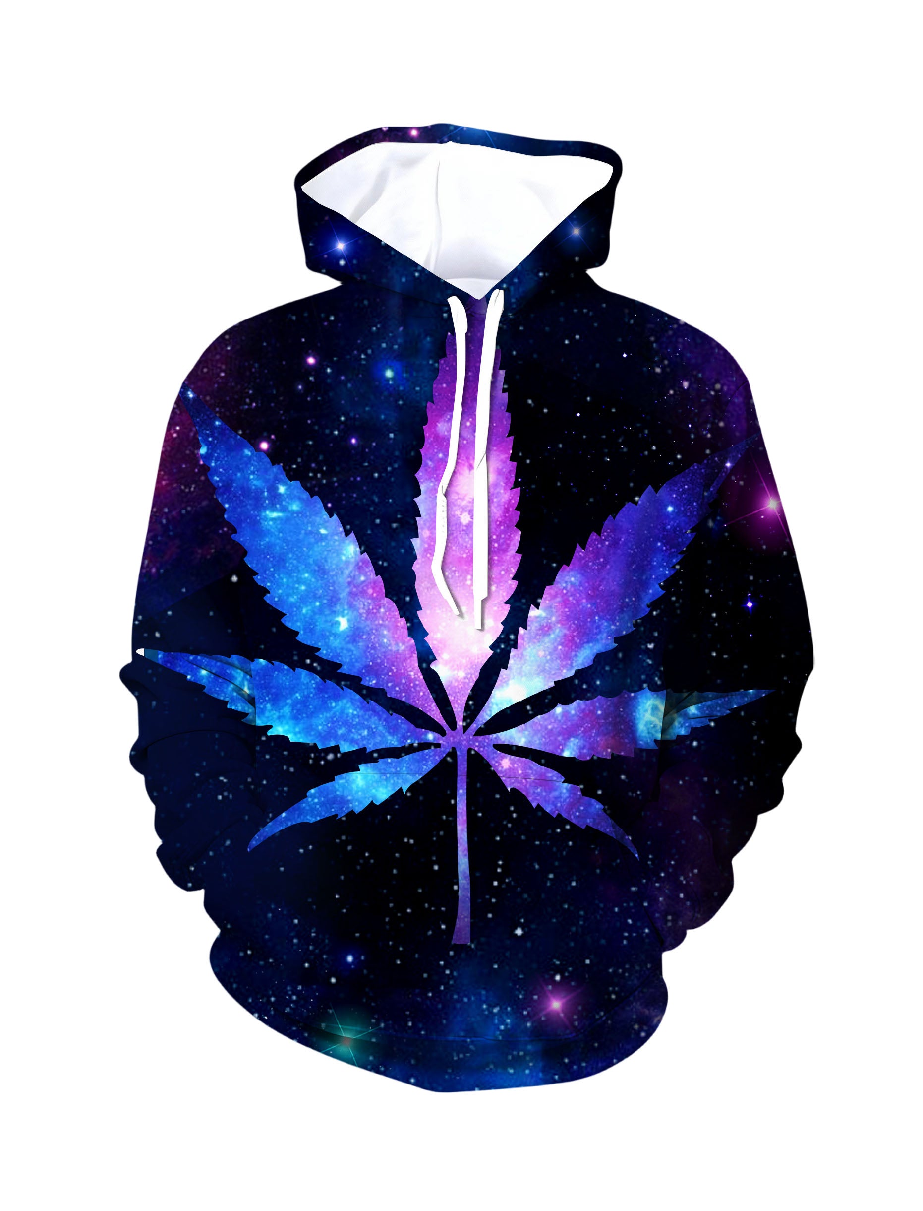 Galaxy Cannabis Leaf 3D All Over Print Hoodie Unisex Soft Cotton Blend Streetwear