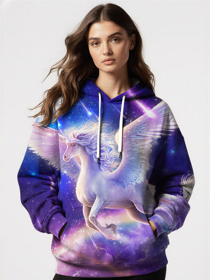 Unicorn Galaxy 3D All Over Print Hoodie for Men Women Fantasy Space Pullover