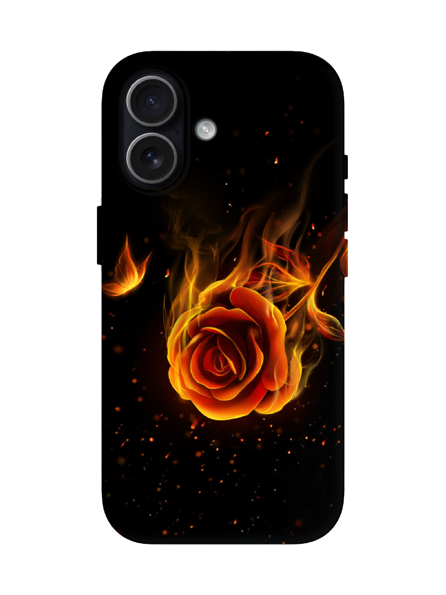 Flame Rose Edgy Cyberpunk Tough Phone Case