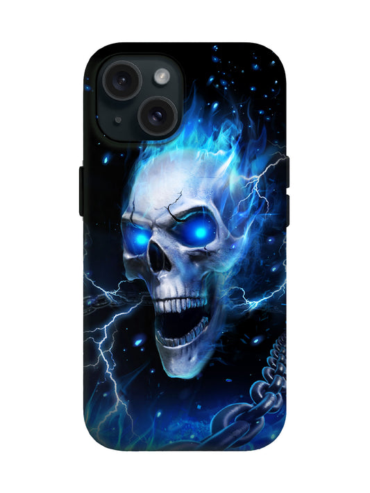 Futuristic Cyberpunk Skull Flame Lightning Tough Phone Case