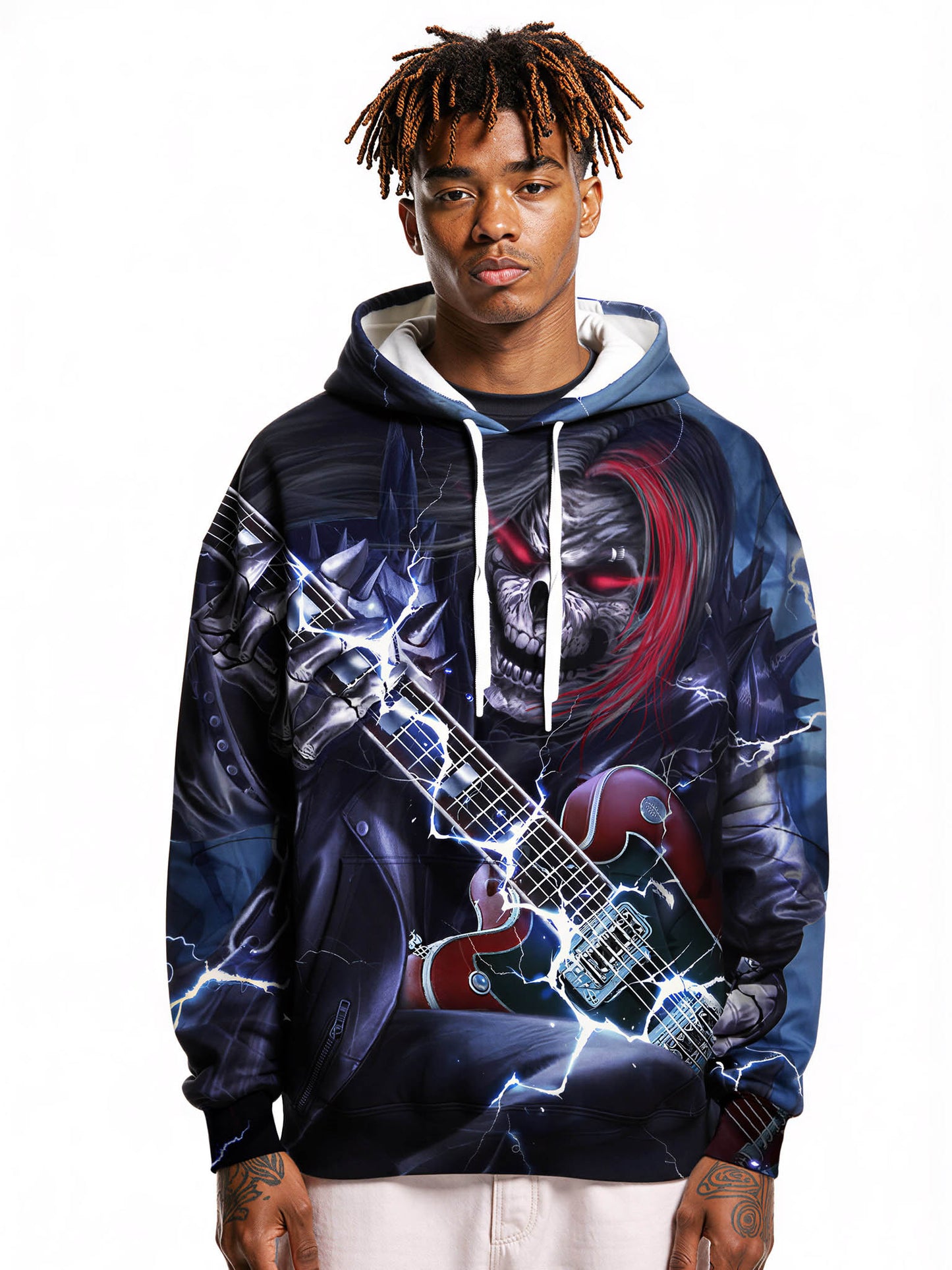 3D All Over Print Hoodie Dark Rock Punk Skull Style Aesthetic Streetwear for Men Women