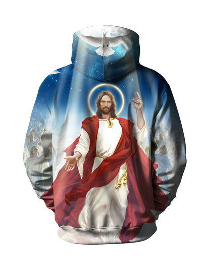 Jesus Christ 3D All Over Print Hoodie for Men Women Religious Faith Apparel