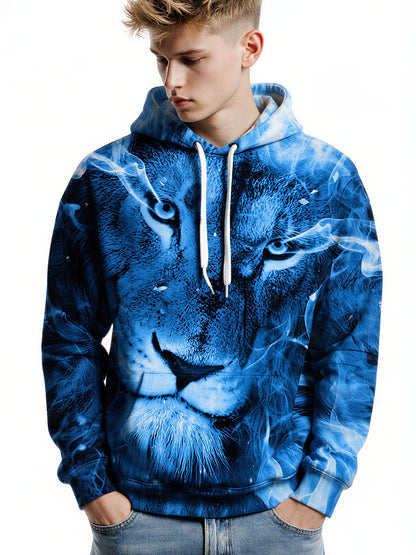 Blue Lion 3D All Over Print Hoodie for Men Women Streetwear Fashion Sweatshirt