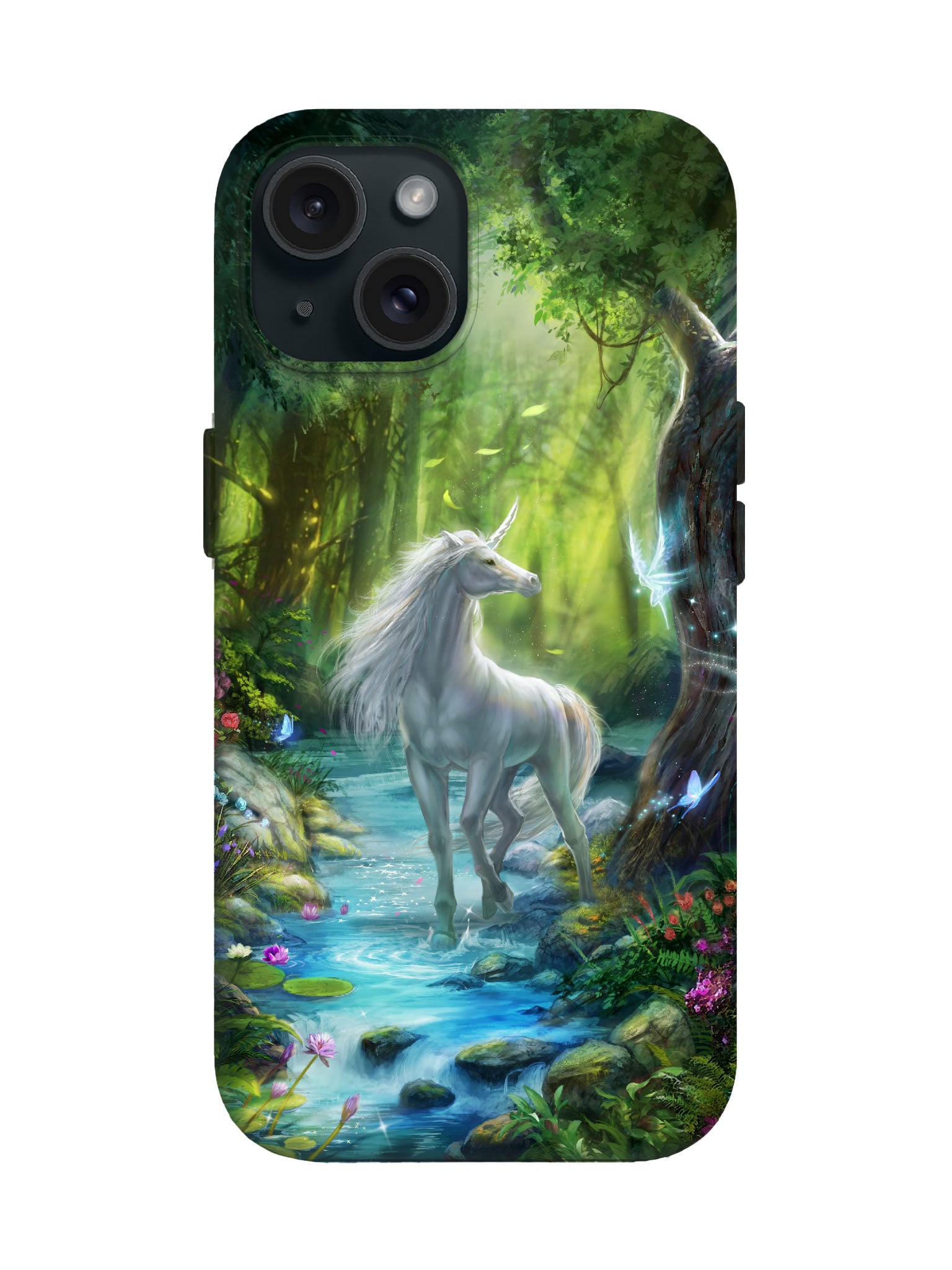 Unicorn in Enchanted Forest Edgy Statement Phone Case