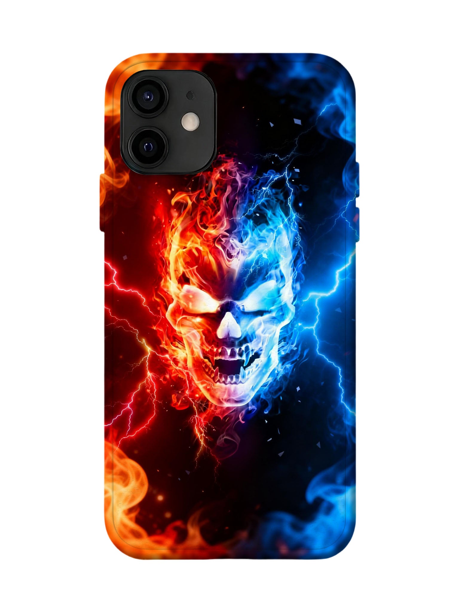 Skull Flame Lightning Edgy Cyberpunk Tough Phone Case