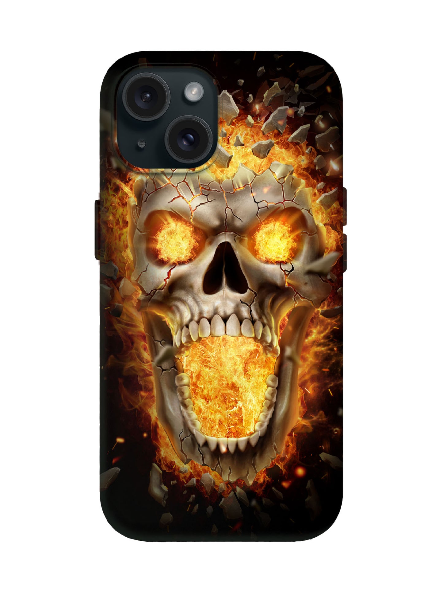 Flaming Skull Edgy Hardcore Tough Phone Case