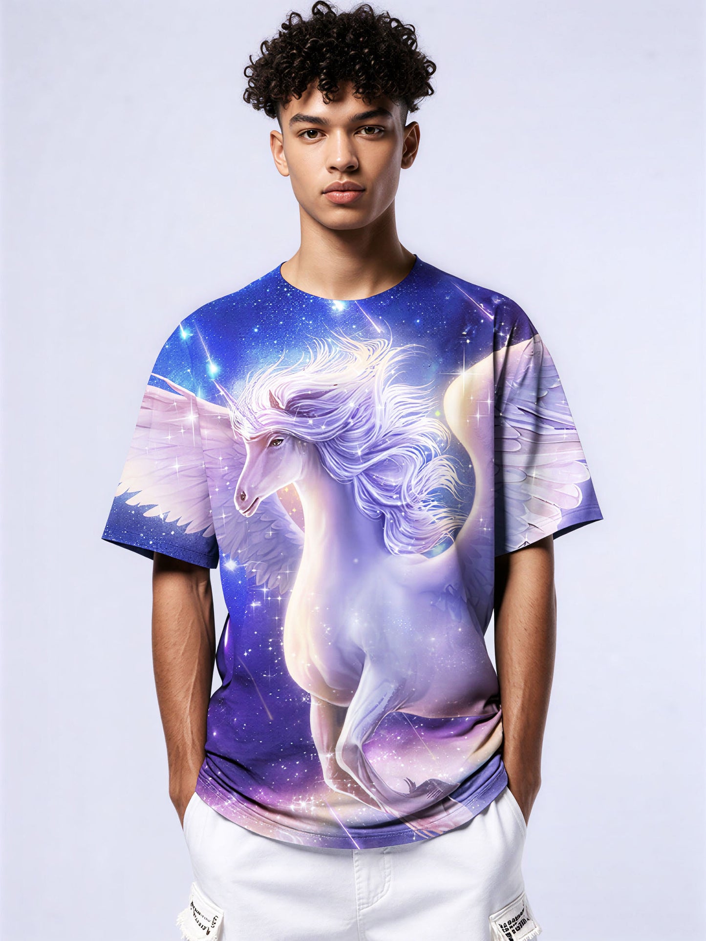 3D All Over Print Unicorn T-Shirt for Men Women Galaxy Space Fantasy Style