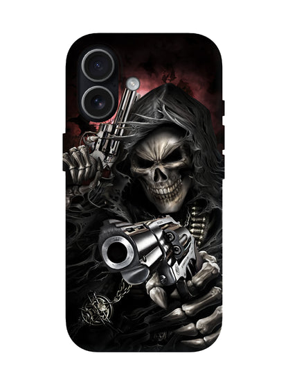 Skull with Revolvers Edgy Gothic Tough Phone Case