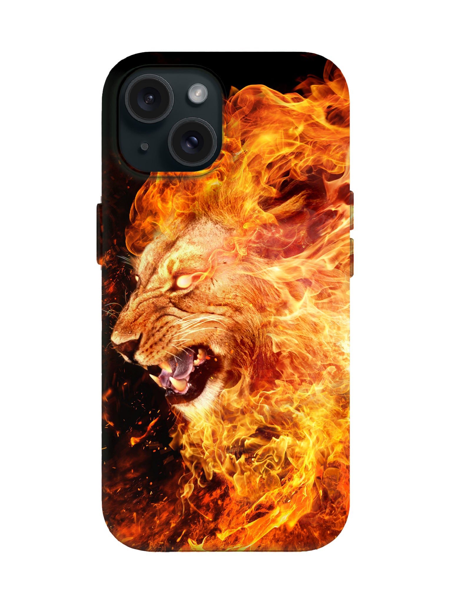 Flame Lion Head Edgy Tough Phone Case