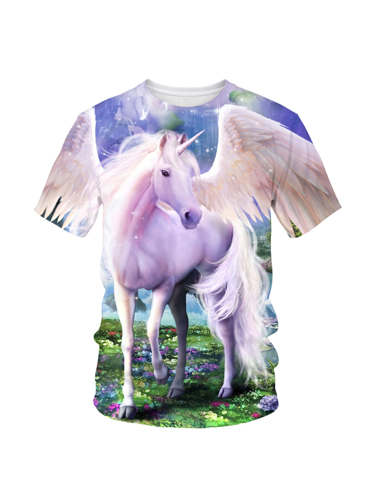 3D All Over Print Unicorn T-Shirt for Men Women Fantasy Winged Horse Graphic Pullover
