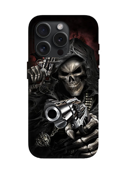 Skull with Revolvers Edgy Gothic Tough Phone Case